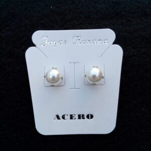 Aros perlas engarzadas numero 8