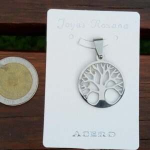 Dije Árbol de la Vida en acero quirúrgico
