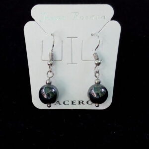 Aros perla de  Hematite  numero10 mm. Acero quirúrgico